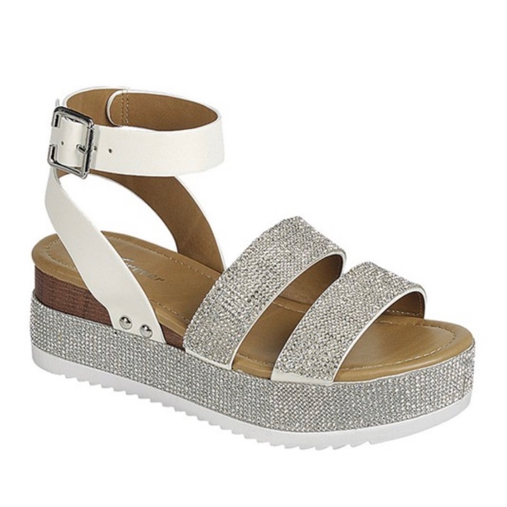 Rhinestone open toe sandal